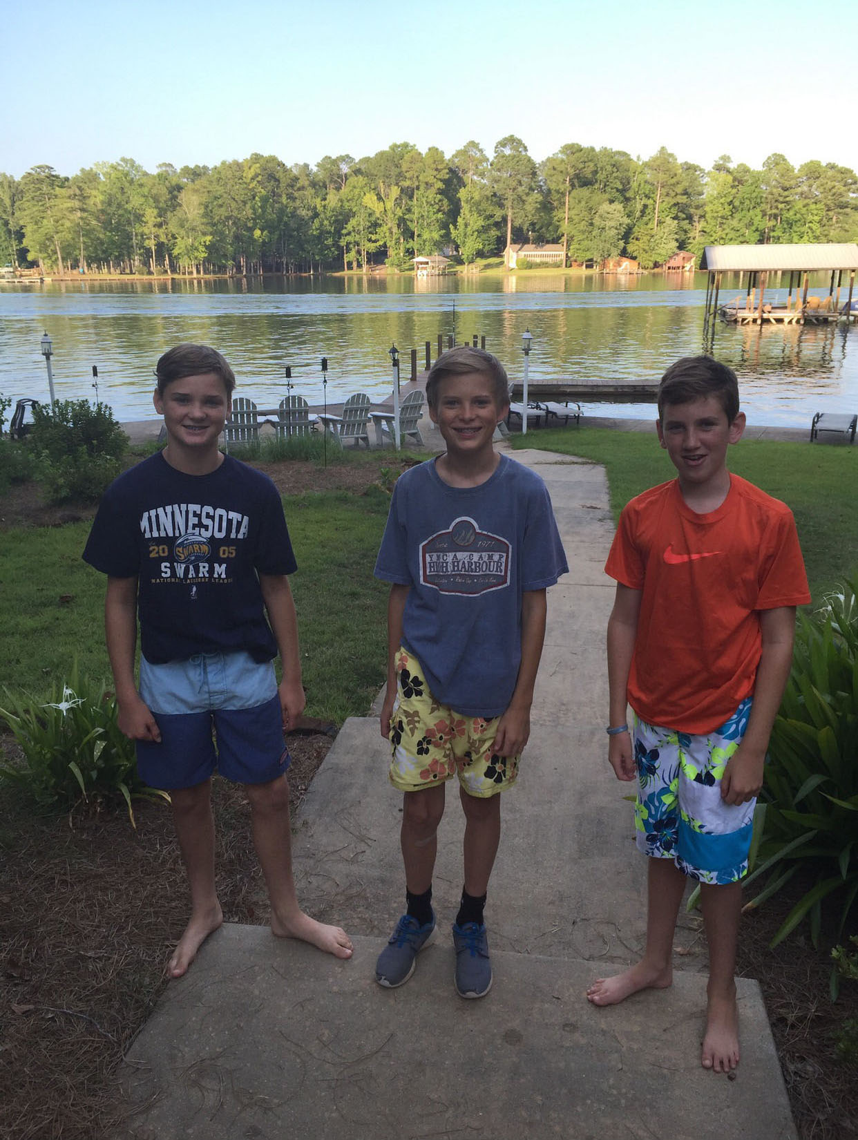 ryan and his friends in front of the lake